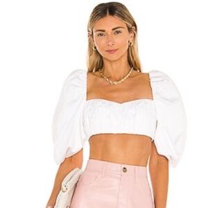 NWT- REVOLVE AIIFOS PUFF SLEEVE ‘POPPY’ TOP - size small